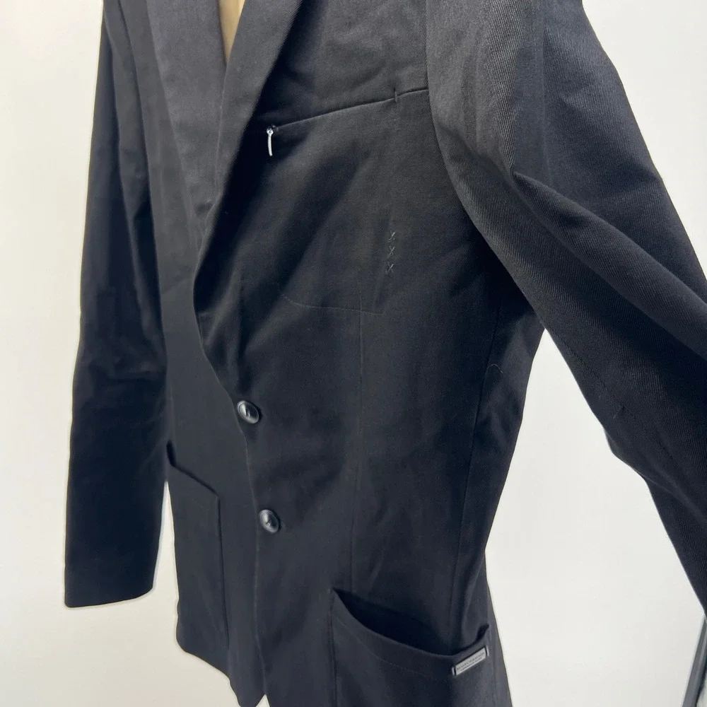 Scotch Soda Men's‎ Black Blazer Jacket Two Button Lapel Pin Cotton Blend M 0804